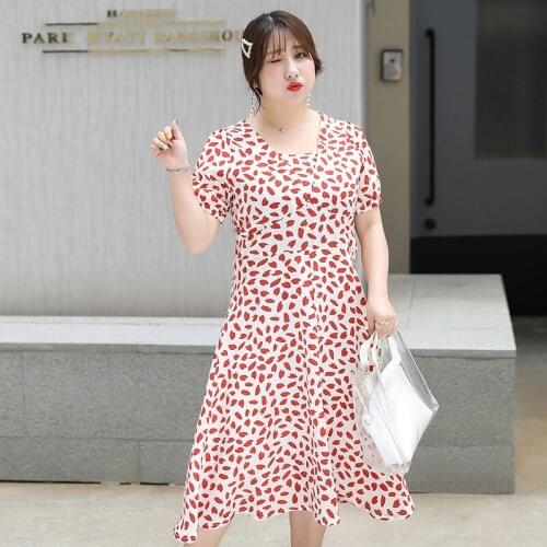 2020 Summer New Large Size Womens Floral Dress Summer Simple Temperament Mountain Style Ladie Casual Floral Dress A596