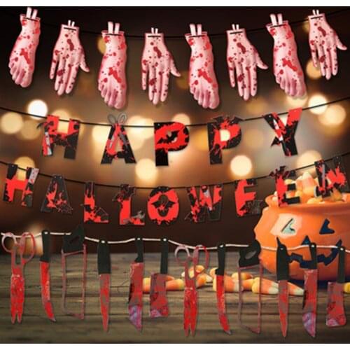 2021 Halloween Pull Flag Scissors Banner Halloween Decoration Party Decoration Supplies Halloween Ornaments