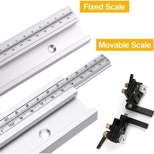 30/40/50/60 cm T Track with Scale Aluminum Alloy T-tracks Slot Miter Track Woodworking Saw Rail Table Workbench DIY Tools