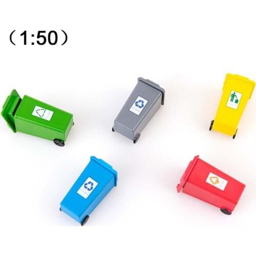Kids Push Vehicles Toys 5 Pcs Mini Garbage Trash Can Rubbish Bin Model Trucks Children Gifts