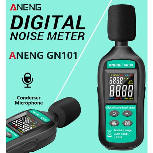 ANENG GN101 Digital Noise Meter Measurement 35-135 DB Intelligent Sound Level Meter Decibel Monitor Logger Diagnostic-Tool
