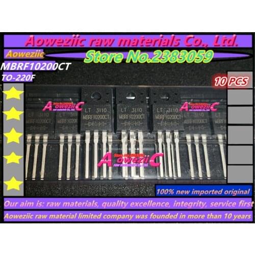 Aoweziic 100% new imported original MBRF10200CT 10200 TO220F Schottky rectifier diode 10A 200V