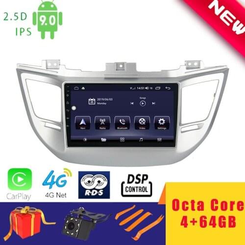9" Android 10.0 Car Multimedia Player GPS Stereo for Hyundai Tucson3 2015 2016 2017-18 Touchscreen Head Unit Radio DSP IPS+2.5D