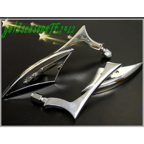 Freeshipping Chrome Mini Custom Side mir Mirrors for Motorcycle Street Sport Bike Cruiser