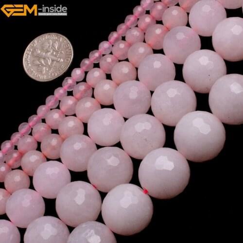 Gem-inside 4-12mm Round Stone Beads Faceted Purple Jade Beads For Jewelry Making Beads 15inches DIY Beads