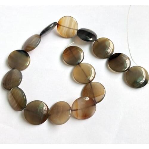 Natural A Quality Red Carnelian Gray Agat e 25mm Coin Bead Gem Loose Beads For Jewelry Making,1strand 15.5"