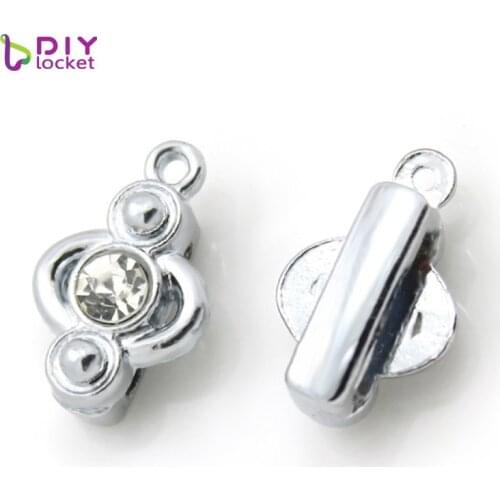 Diylocket 8MM Slide Charms Rhinestone Slide Charm with Hang Hole for DIY Bracelet Hang Charms DIY Accessory Jewerly LSDA12