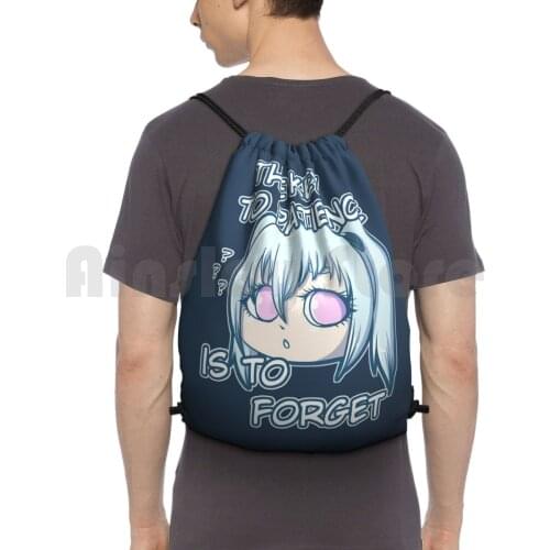 The Key To Patience Is To Forget Backpack Drawstring Bags Gym Bag Waterproof Funny Cute Sweet Humorous Anime Manga Funny