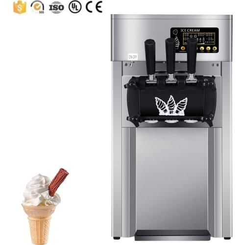 Commercial Ice Cream Machine Desktop Soft Ice Cream Machine Commercial Frozen Yogurt Machine 3 Flavors Ice Cream Making ,achine