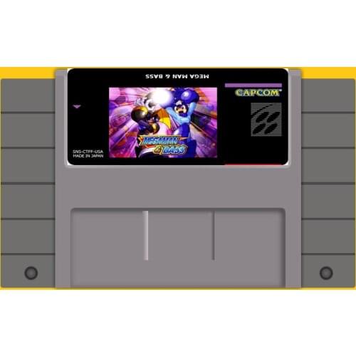 Megaman and Bass 16 bit Big Gray Game Card For USA NTSC Game Player