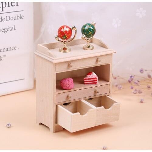 1/12 Miniature Childrens Toys Mini Dollhouse Furniture Cabinet Set Living Room Doll Kids Pretend Play Toy Kids Home Accessories