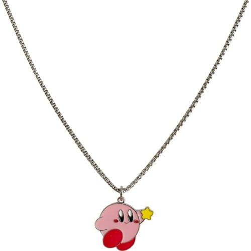 Fashion Waddle Dee Doo Game Anime Model Accessories Cute Kirby Children Toys Anime Peripherals Toy Stainless Steel Necklace Gift