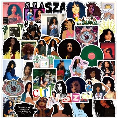 50Pcs American Singer SZA Cartoon Stickers Skateboard For Laptop Motorcycle Luggage Guitar Fridge Phone Laptop Graffiti