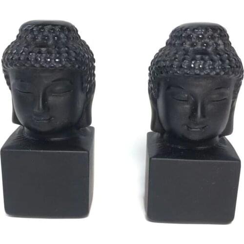 Wholesale Natural Crystal Buddha Crystal Black Obsidian Buddha Head For Decoration YHM