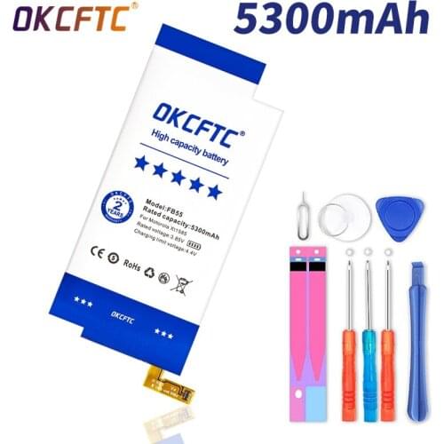 OKCFTC Original New 5300mAh FB55 Battery For Motorola Moto DROID Turbo 2 XT1585 XT1581 XT1580 Moto X Force Phone batteries