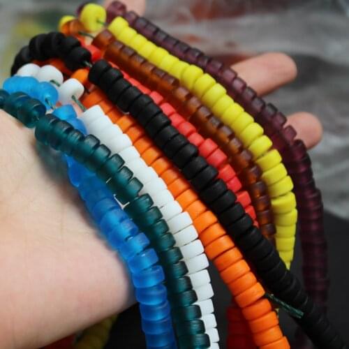 30Pieces /lot 8mm*4mm Handmade Lampwork glass beads Flat Abacus beads Multi-color for jewelry &DIY