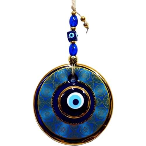 Gilded Evil Eye Bead, Handmade Door And Wall Ornament, Gift Evil Eye
