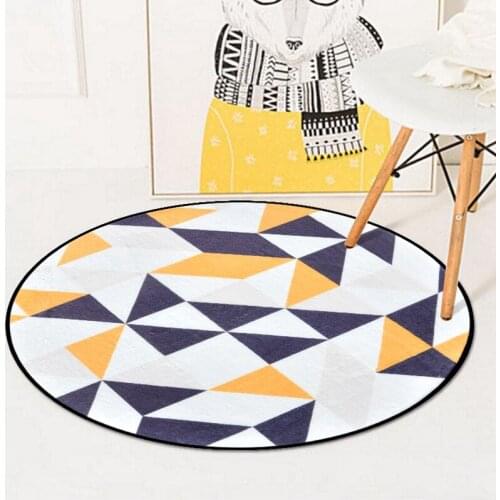 Nordic Simple Round Carpets Geometric Bedroom Kids Crawling Soft Non-Slip Floor Mat Livingroom Children Play Game Tent Area Rugs