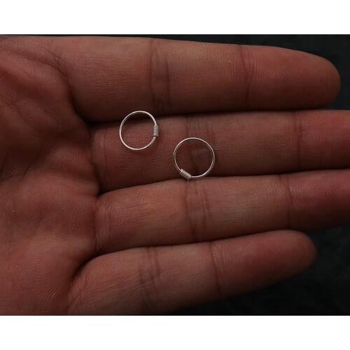 925 sterling silver Plain hoop earrings for women men small gold hoops ear bone Buckle Round earring Nose Ring fine jewelry new