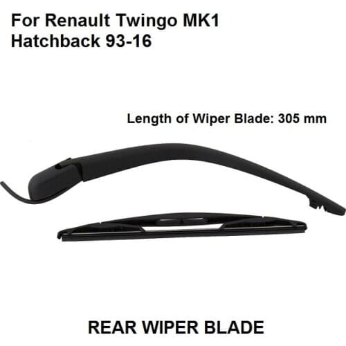 305mm Rear Window Wiper Blade For Renault Twingo MKI Rear Windscreen Windshield Wiper Arm And Wiper Blade Set New 1993-2016