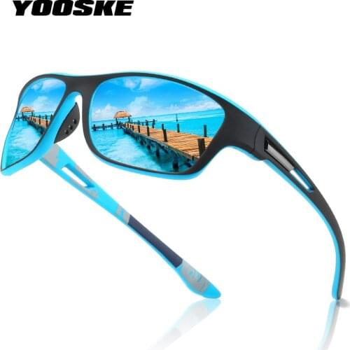 YOOSKE Sports Sunglasses Mens Polarized Vintage Colorful Film Glasses Men Women Dust-proof Mirror Cycling Mirror Sunglasses