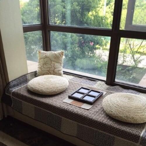 Japanese Style Handmade Straw Woven Seat Cushion Tatami Dia. 30cm (11.81') Straw Woven Mat Round Shape Cushion