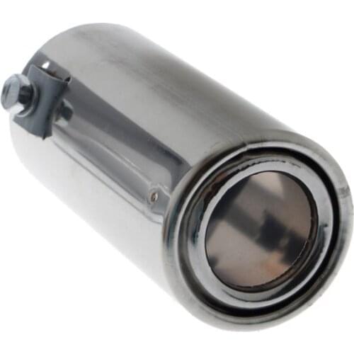 Universal Stainless Steel Car Rear Round Exhaust Pipe Tail Throat Muffler Tip P82B