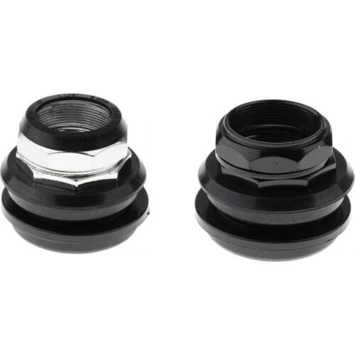 Bike Bicycle 1 1/8'' External Threaded Conversion Bearing Headset with Cartridge Bearings 44mm Black Silver