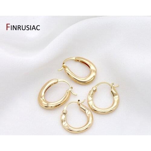 2021 European Personality Oval Shape Gold Hoop Earrings For Women Gift, Statement Round Earrings Women Accessories