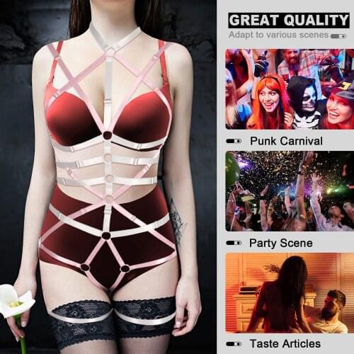 Harajuku Women Body Harness Suspenders Exotic Apparel Bikini Accessories Sexy Cross Straps Lingerie Bdsm Bondage Rope Underwear