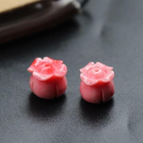 10Pcs 12mm Double Colored Lily of the Valley Flower Beads Artificial coral beads Lovely Pink White for Jewelry making DIY ACC