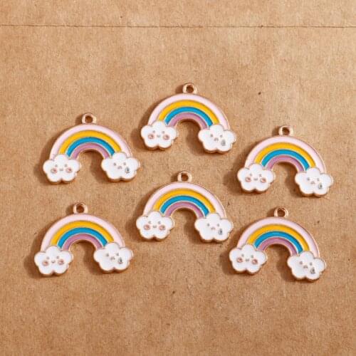 10pcs 18*25mm Enamel Clouds Rainbow Charms for Jewelry Making Fashion Earring Pendant Bracelet Necklace Charms DIY Findings