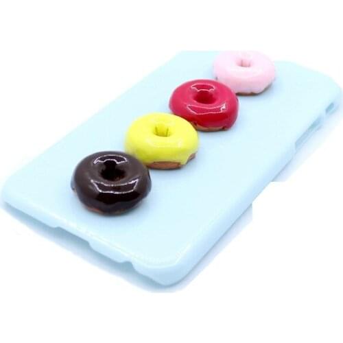 New Arrival 10pcs 25mm Round Colorful Food Sweet Donut Resin Cabochons ornament Accessories Clay Charm Beading Material