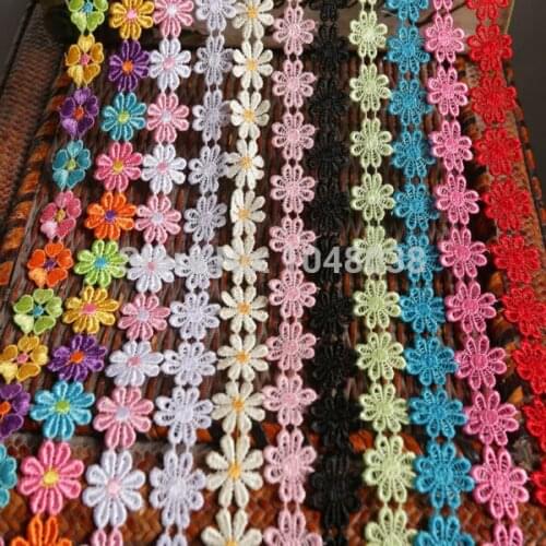 11 Colors Beautiful Flower Lace Fabric Sewing Applique Satin Ribbon DIY Craft Lace Ribbon Tape for Sewing 3Yards/lot on sale