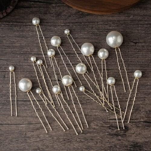 18 PCS Luxury Round Pearls Wedding Hair Pin And Clip Bridal Hairpins Bridesmaid Hair Sticks For Women Jewelry Accessories