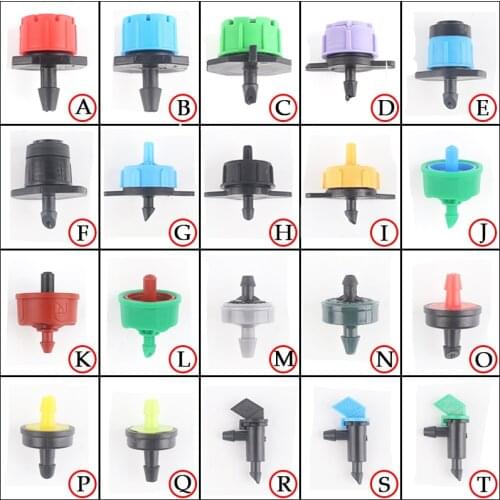 20Pcs Many Types Garden Drip Irrigation Emitter Adjustable Flow Dripper Garden Greenhouse Watering Sprinkler PC Drip Emitters
