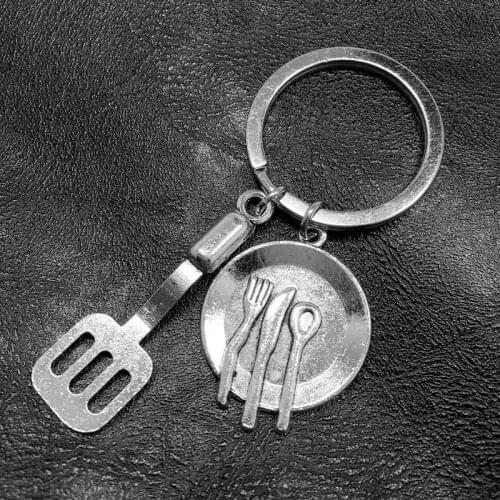 2020 Chef-Cooking Cuisine-Shovel-Tableware Restaurant Charm Pendant Mother Mom Keychain Fashion Jewelry Key Ring Women