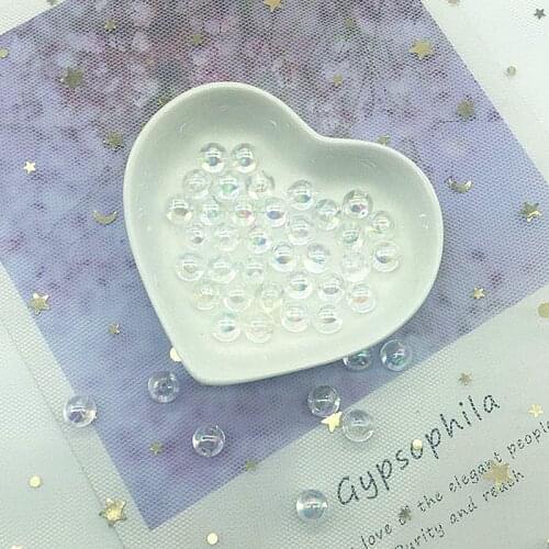 6/8/10mm Transparent White Round Acrylic Beads Loose Spacer Bead for Jewelry Making DIY Bracelet Necklace 100pcs