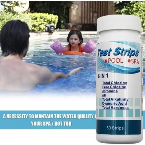 6-In-1 Zwembad PH Test Card Chloor Resterende PH Waarde Alkaliteit Hardheid Test Strip PH Zwembad cleaner Accessoires Tester