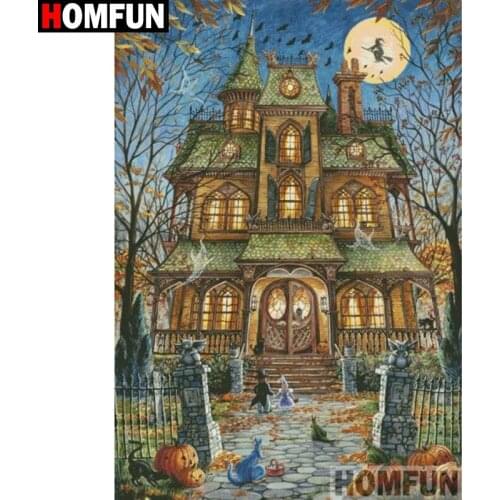HOMFUN Full Square/Round Drill 5D DIY Diamond Painting "House landscape" Embroidery Cross Stitch 3D Home Decor Gift A13252
