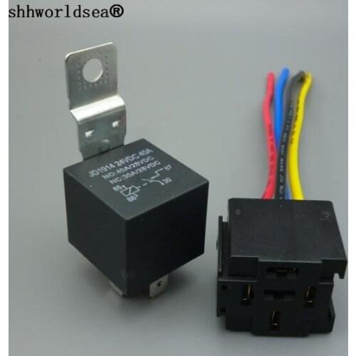 Shhworldsea 1set Waterproof Automotive Relay 5pin 40a 24v Car 12v 4pin 5pin With Relay socket