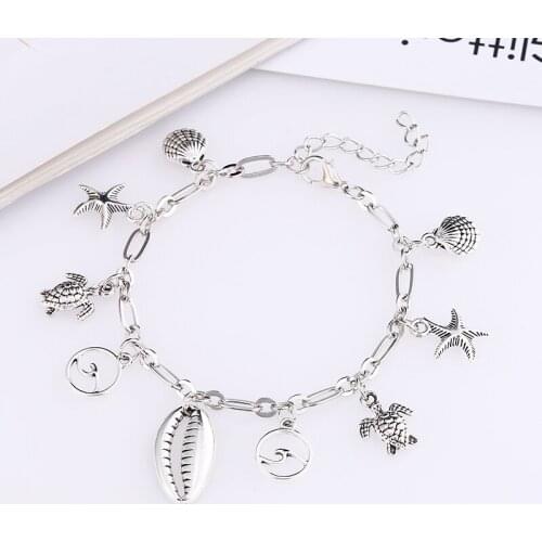 Bohopan High Quality Ankle Bracelet For Women Simple Shell Foot Jewelry Beach Vacation Starfish/Turtle Anklets For Birthday Gift