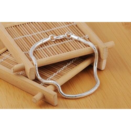 Popular brands 925 sterling silver 3mm snake bone chain Bracelets for woman man jewelry fashion Wedding party Christmas gifts