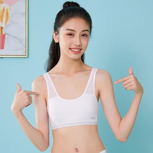 12-18Y Teen Girls Underwear Adolescente Sport Training Bra Kids Underwear Push Up Teens Bras with Chest Pad Puberty Clothes
