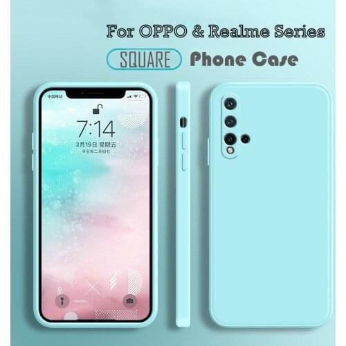 Fashion Square Frame Silicone Phone Case For OPPO A3S A52 A72 A15 A31 A5 A9 A53 2020 Realme XT X2 Pro GT Neo Soft Protect Cover