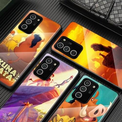 Tempered Glass Cover The Lion King Simba For Samsung Galaxy S20 FE S10e S10 S9 S8 Ultra Plus Lite Plus 5G Phone Case