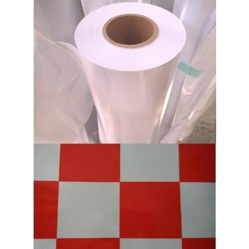 PVC Reflective Sheeting For Road Traffic Barrels Self-adhesive Warning Film