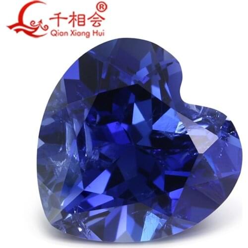 33# heart shape artificial sapphire light blue color natural cut including minor cracks and inclusions corundum loose gem stone