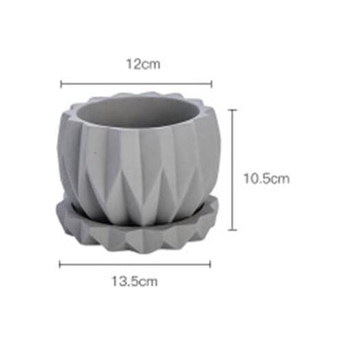 Handmade Concrete Pot Making Molds with Tray for Succlent Plants Cactus Planting Clay Plaster Cement Flowerpot Silicone Mold