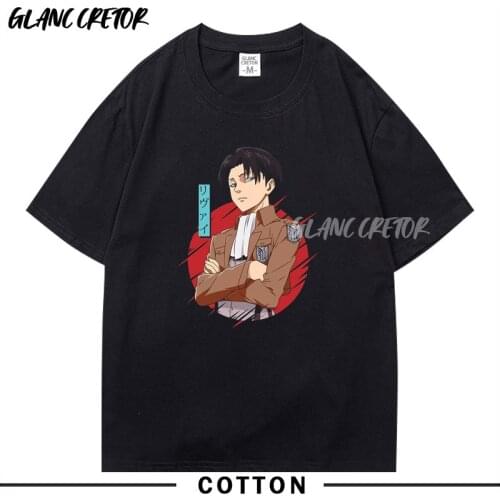 Attack on Titan Funny Anime Print Oversized Men T Shirt Hip-Hop Cotton T-shirt O-neck Summer Japanese Male Causal Tshirts